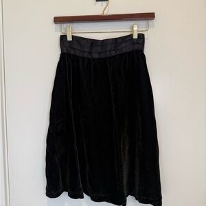 Vintage Gunne Sax Black Velvet A-Line Skirt 80s 90s Holiday Cottage